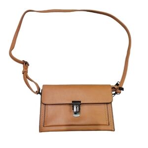Crossbody Purse faux leather clasp closure Women's One Size brown